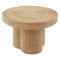 Ainsley 32 Inch Round Natural Rattan Coffee Table by Modway
