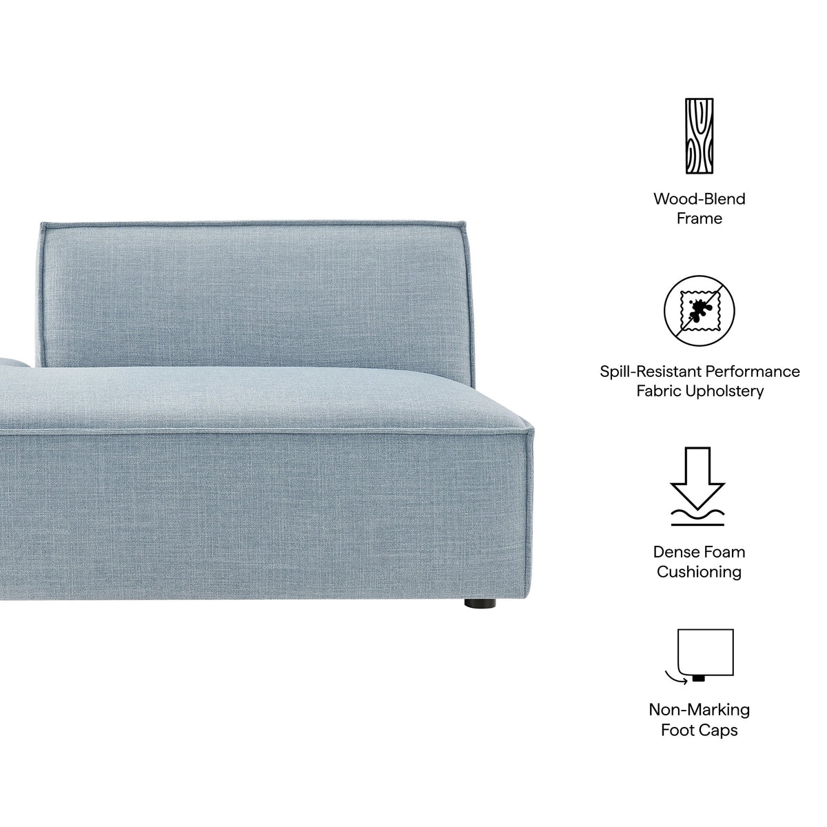 Restore Performance Fabric Upholstered Left-Facing Armless Modular Chaise by Modway