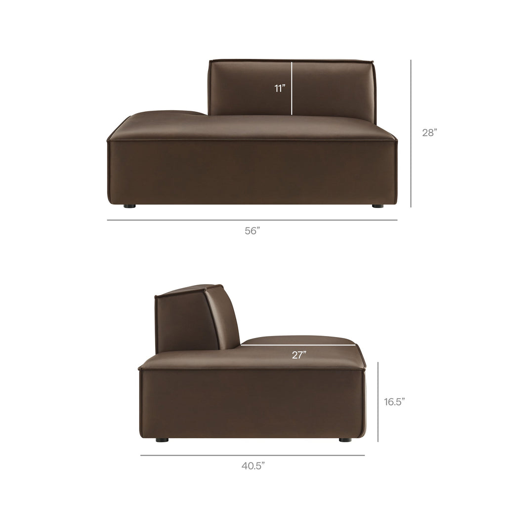 Restore Vegan Leather Left-Facing Armless Modular Chaise by Modway