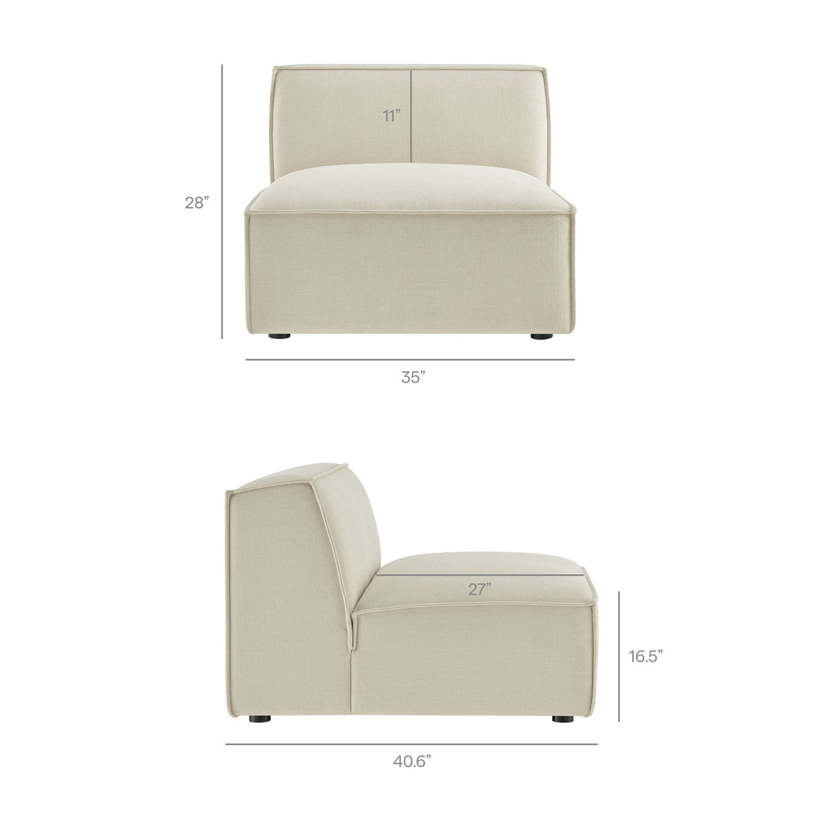 Restore Performance Fabric Upholstered Armless Modular Chair by Modway