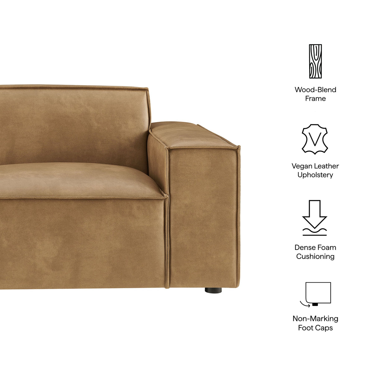 Restore Vegan Leather Right-Facing Modular Lounge Chair by Modway