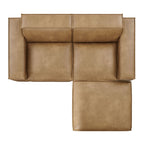 Restore 3-Piece Vegan Leather Modular Loveseat with Ottoman by Modway