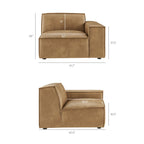 Restore 3-Piece Vegan Leather Modular Loveseat with Ottoman by Modway