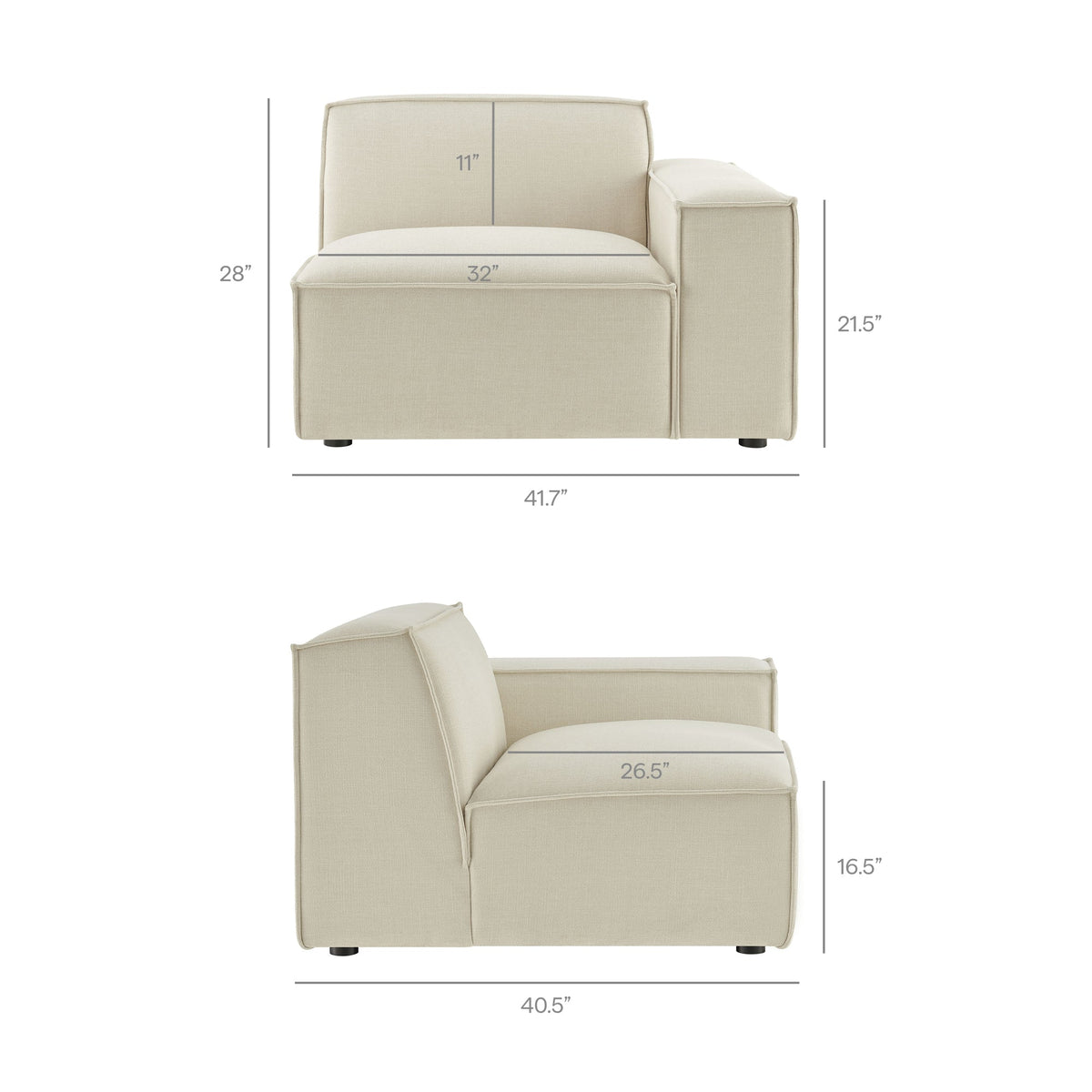Restore 4-Piece Performance Fabric Upholstered Modular Sofa Set with Ottoman by Modway