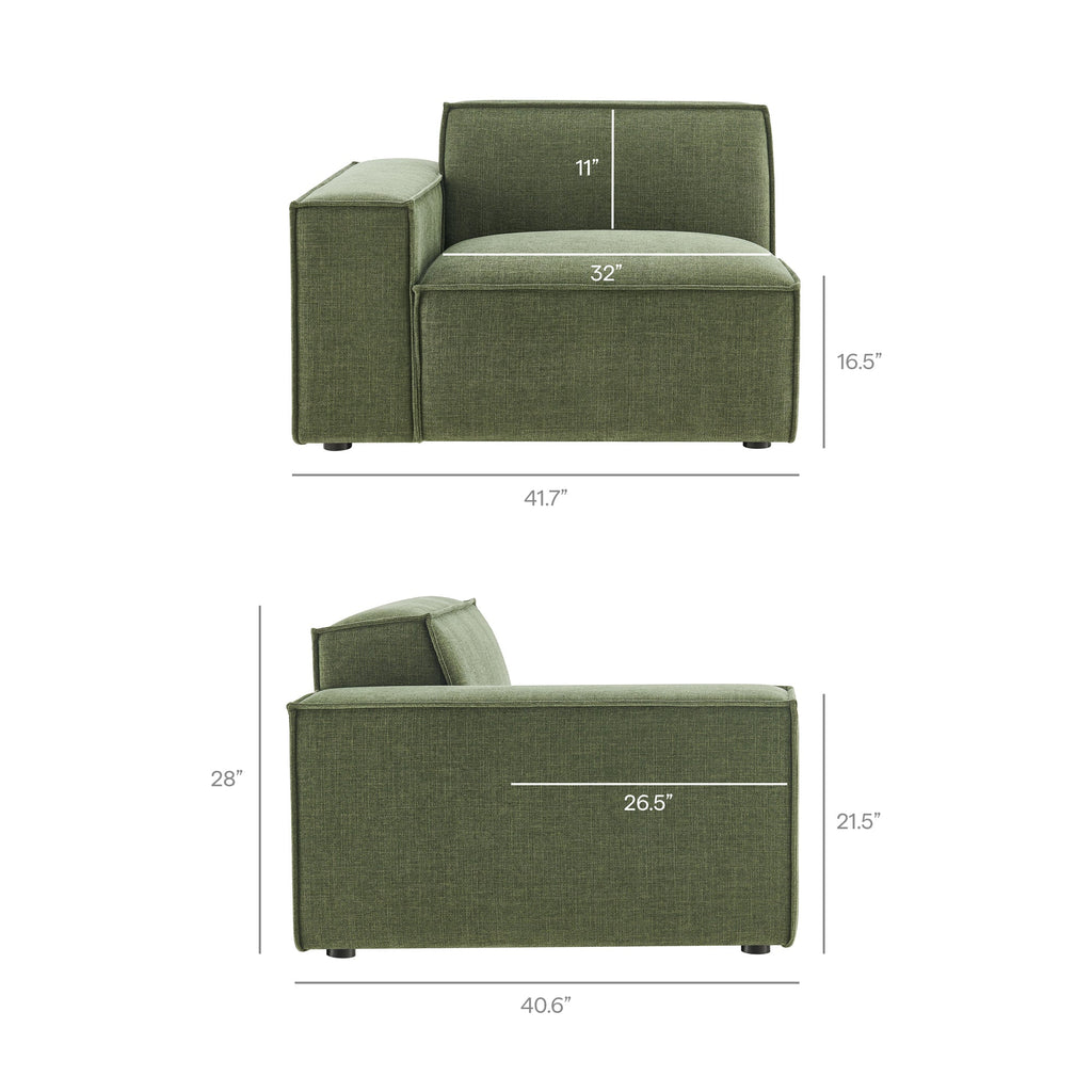 Restore 4-Piece Performance Fabric Upholstered Modular Sofa Set with Ottoman by Modway