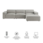 Restore 4-Piece Performance Fabric Upholstered Modular Sofa Set with Ottoman by Modway