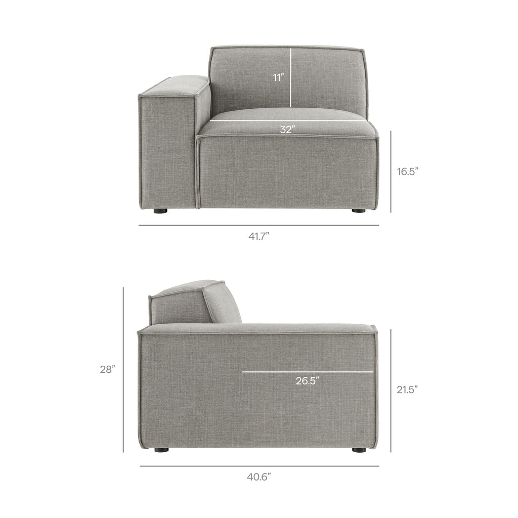 Restore 4-Piece Performance Fabric Upholstered Modular Sofa Set with Ottoman by Modway