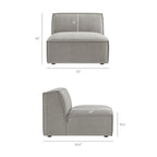 Restore 4-Piece Performance Fabric Upholstered Modular Sofa Set with Ottoman by Modway