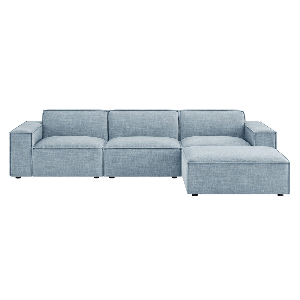 Restore 4-Piece Performance Fabric Upholstered Modular Sofa Set with Ottoman by Modway
