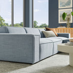 Restore 4-Piece Performance Fabric Upholstered Modular Sofa Set with Ottoman by Modway