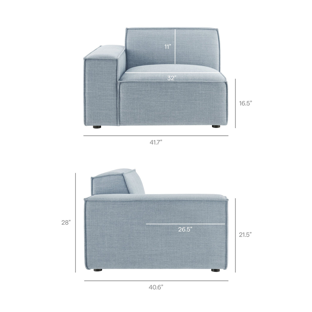 Restore 4-Piece Performance Fabric Upholstered Modular Sofa Set with Ottoman by Modway