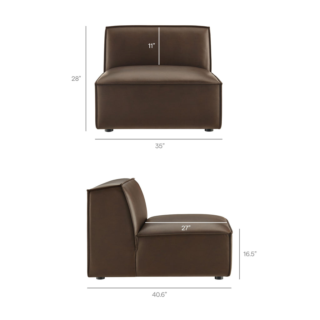 Restore 4-Piece Vegan Leather Modular Sofa Set with Ottoman by Modway
