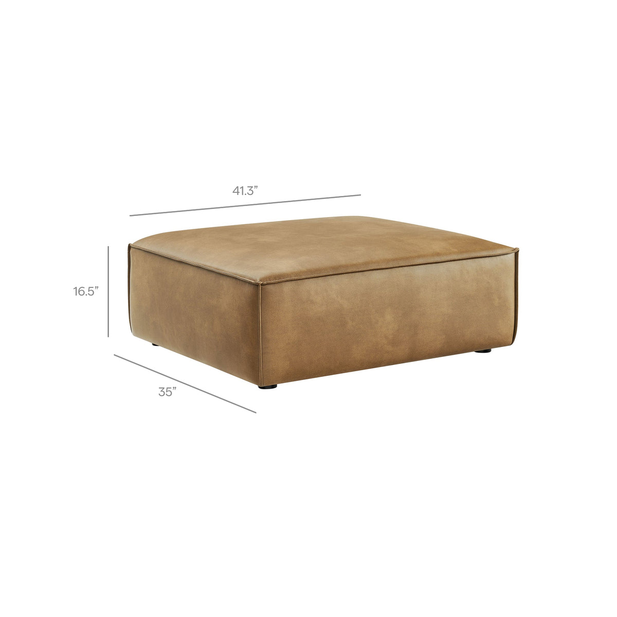 Restore 4-Piece Vegan Leather Modular Sofa Set with Ottoman by Modway