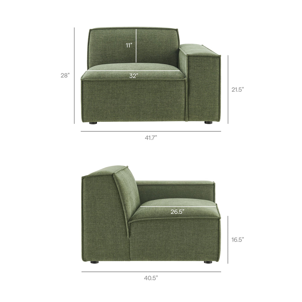 Restore 5-Piece Performance Fabric Upholstered Modular L-Shaped Sofa by Modway