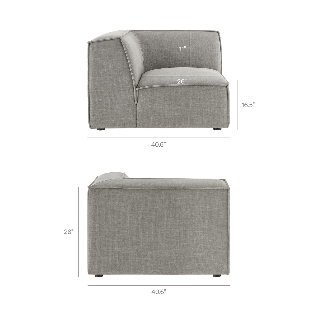 Restore 5-Piece Performance Fabric Upholstered Modular L-Shaped Sofa by Modway