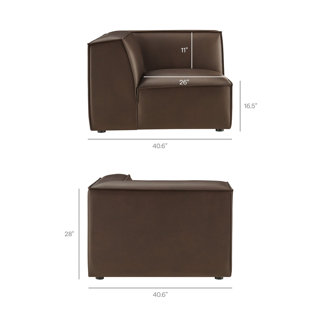 Restore 5-Piece Vegan Leather Modular L-Shaped Sofa by Modway
