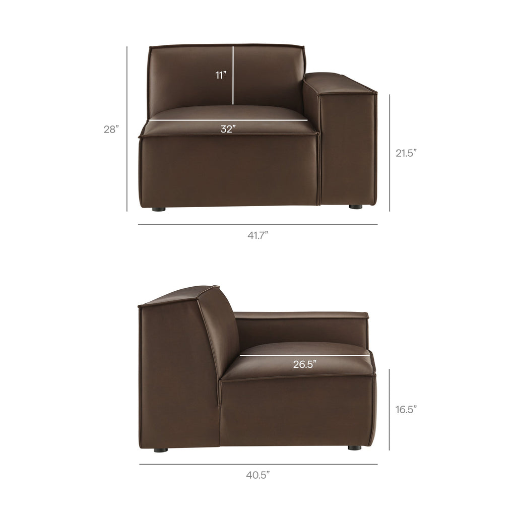 Restore 5-Piece Vegan Leather Modular L-Shaped Sofa by Modway