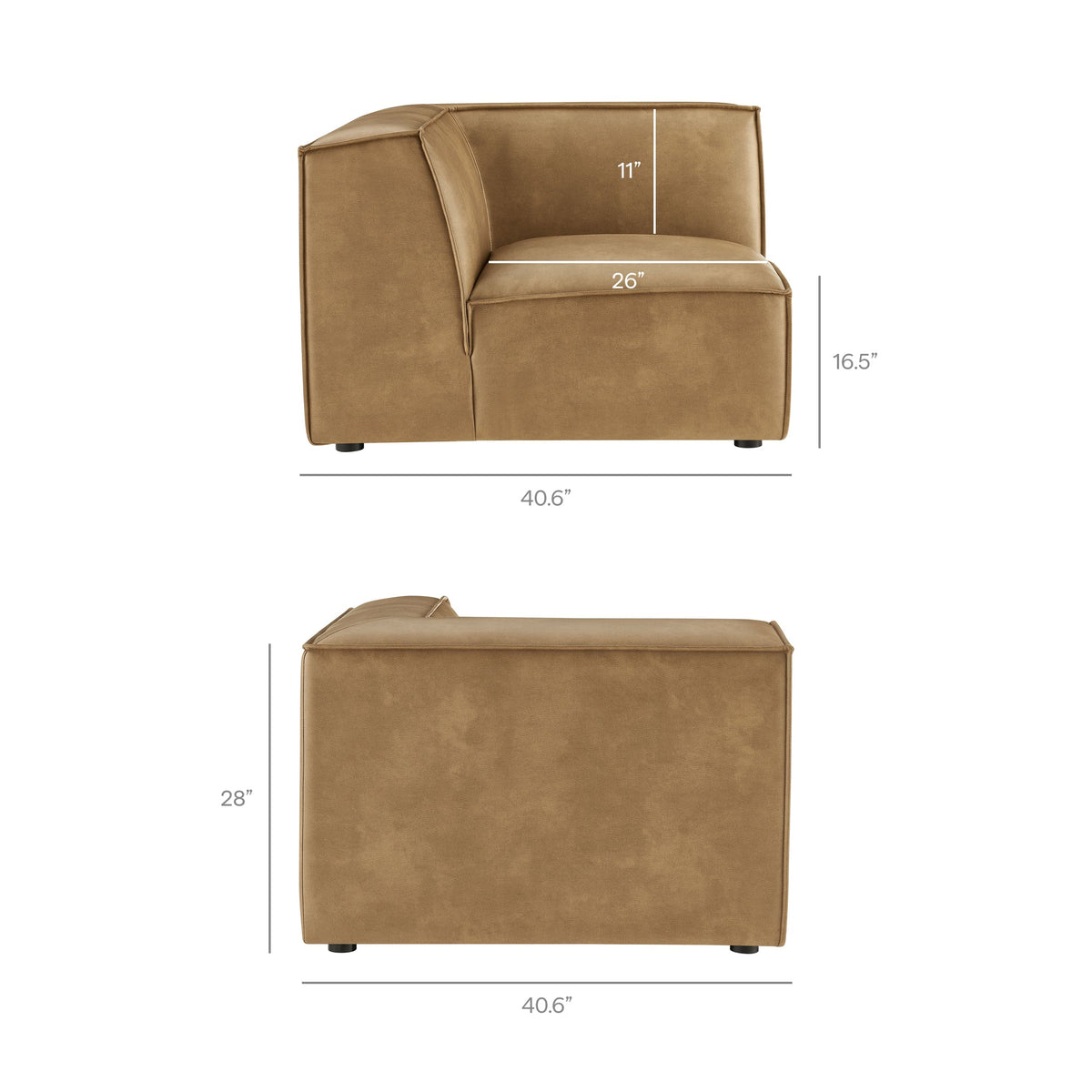 Restore 5-Piece Vegan Leather Modular L-Shaped Sofa by Modway
