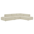 Restore 4-Piece Performance Fabric Upholstered Modular L-Shaped Armless Sectional Sofa by Modway