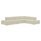 Restore 4-Piece Performance Fabric Upholstered Modular L-Shaped Armless Sectional Sofa by Modway