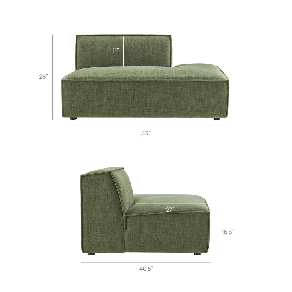 Restore 4-Piece Performance Fabric Upholstered Modular L-Shaped Armless Sectional Sofa by Modway