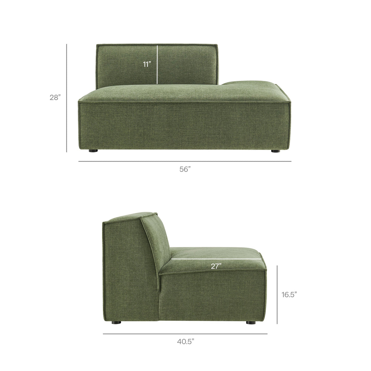 Restore 4-Piece Performance Fabric Upholstered Modular L-Shaped Armless Sectional Sofa by Modway