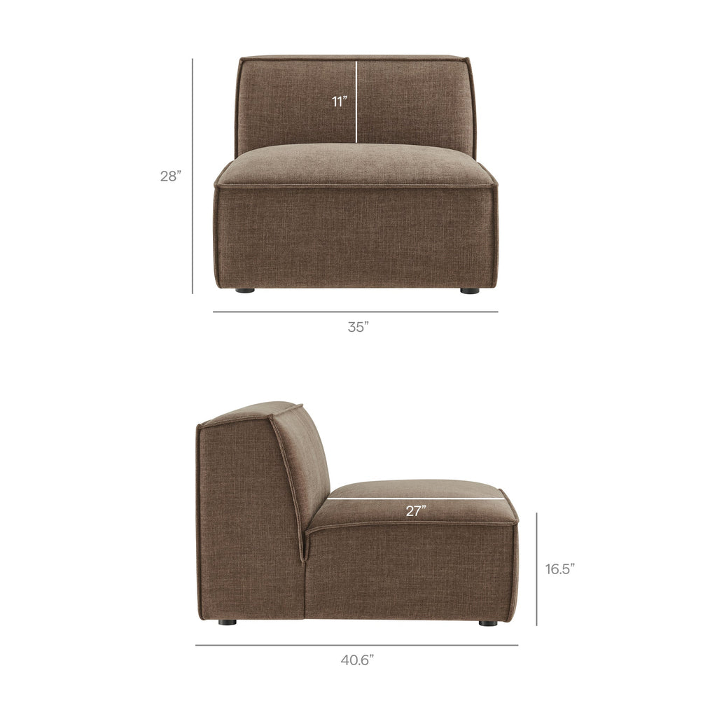 Restore 4-Piece Performance Fabric Upholstered Modular L-Shaped Armless Sectional Sofa by Modway