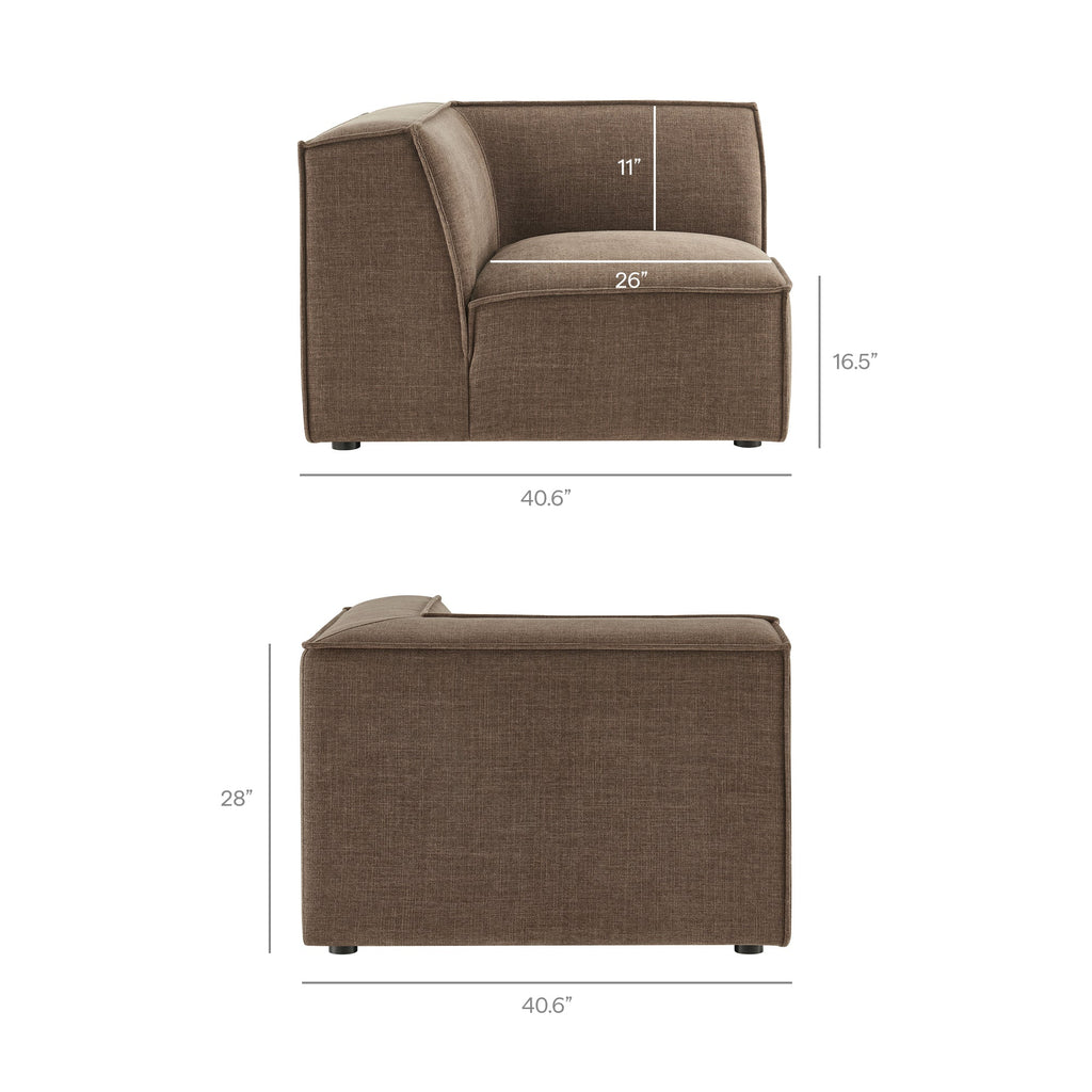 Restore 4-Piece Performance Fabric Upholstered Modular L-Shaped Armless Sectional Sofa by Modway