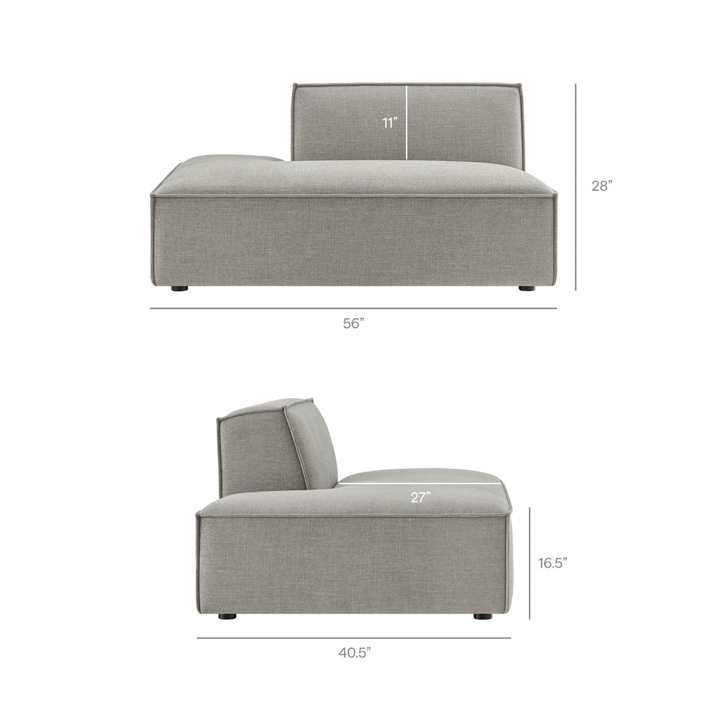 Restore 4-Piece Performance Fabric Upholstered Modular L-Shaped Armless Sectional Sofa by Modway