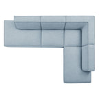 Restore 4-Piece Performance Fabric Upholstered Modular L-Shaped Armless Sectional Sofa by Modway
