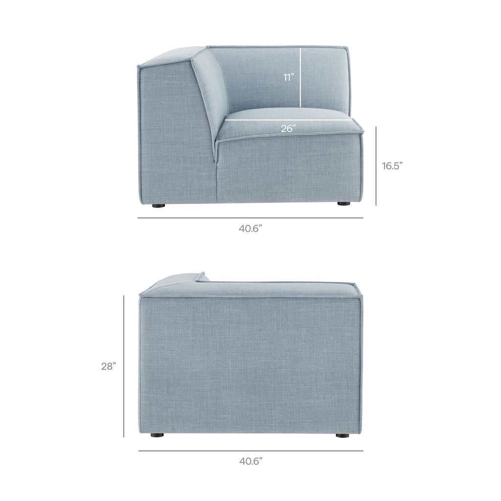 Restore 4-Piece Performance Fabric Upholstered Modular L-Shaped Armless Sectional Sofa by Modway