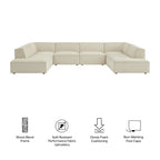 Restore 6-Piece Performance Fabric Upholstered U-Shaped Sectional Sofa by Modway