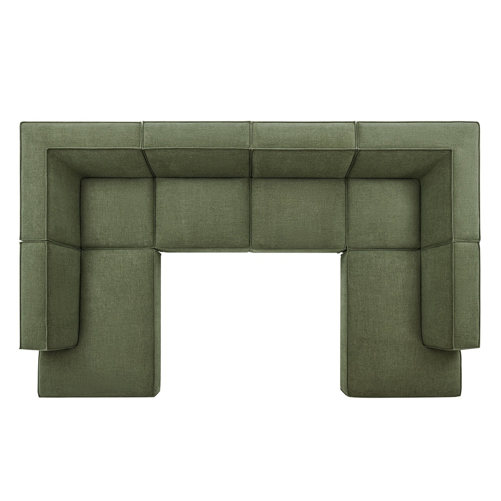 Restore 6-Piece Performance Fabric Upholstered U-Shaped Sectional Sofa by Modway