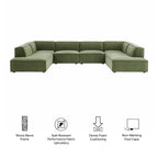 Restore 6-Piece Performance Fabric Upholstered U-Shaped Sectional Sofa by Modway