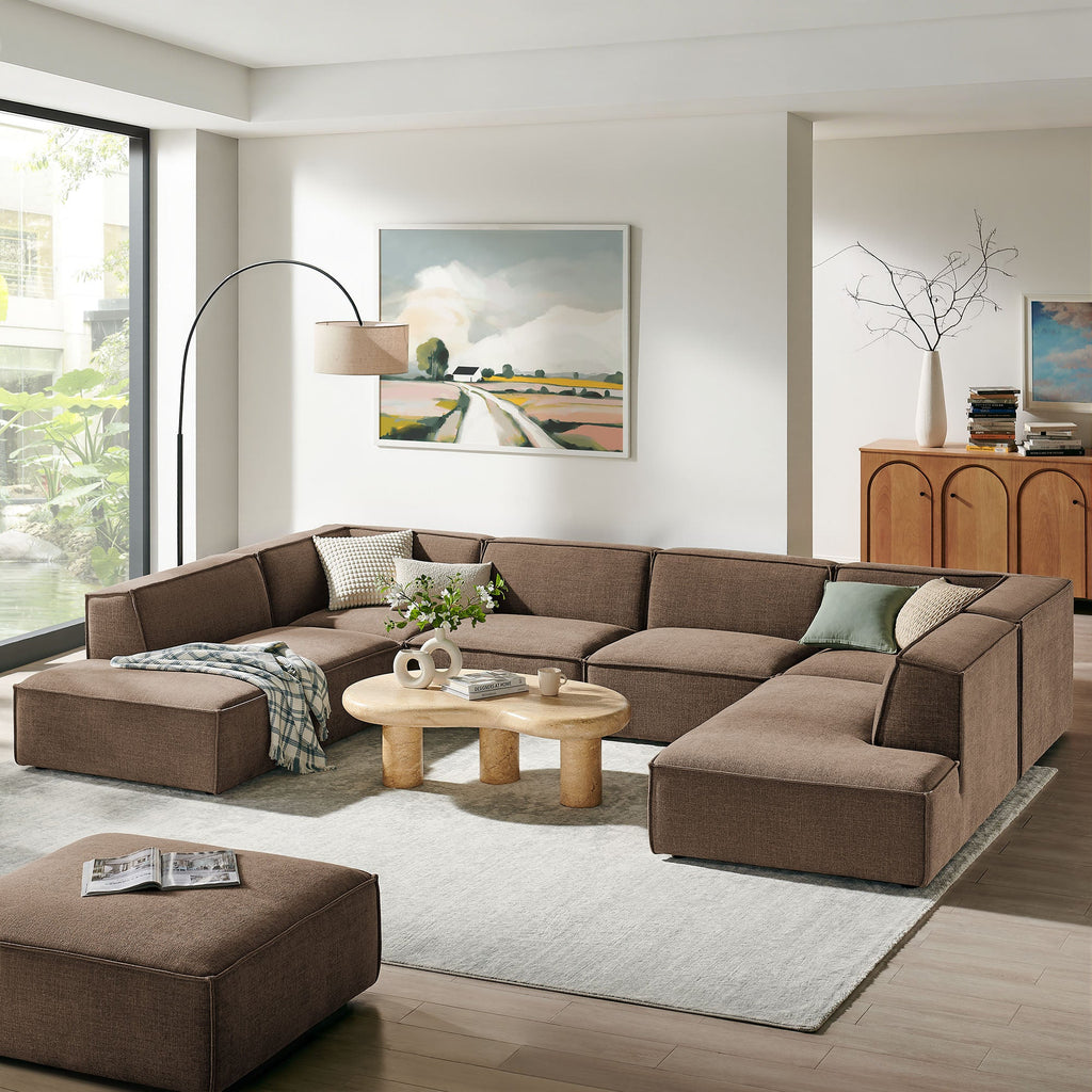 Restore 6-Piece Performance Fabric Upholstered U-Shaped Sectional Sofa by Modway