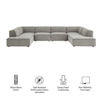 Restore 6-Piece Performance Fabric Upholstered U-Shaped Sectional Sofa by Modway