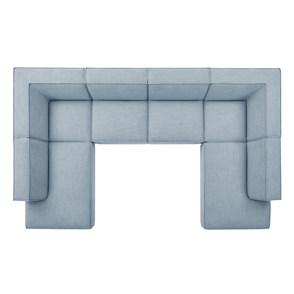 Restore 6-Piece Performance Fabric Upholstered U-Shaped Sectional Sofa by Modway