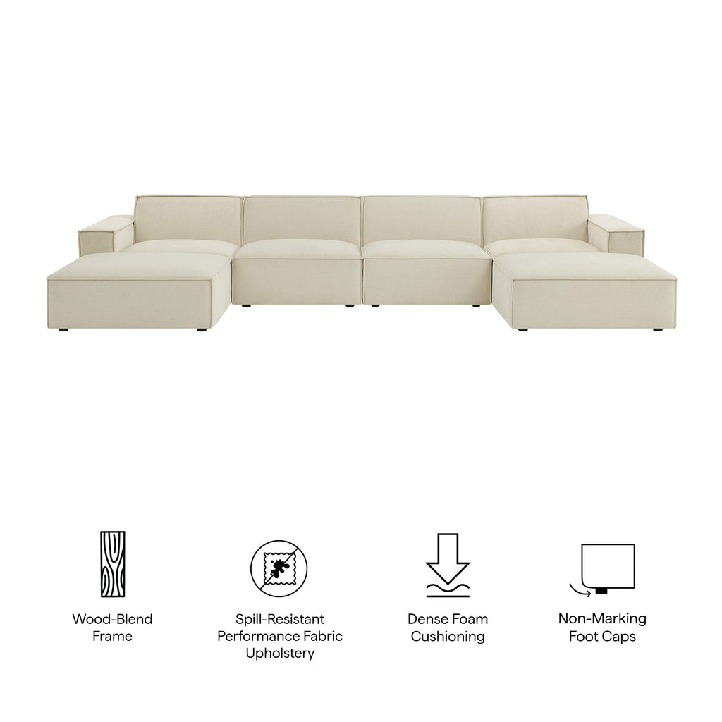 Restore 6-Piece Performance Fabric Upholstered Modular Sectional Sofa by Modway