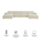 Restore 6-Piece Performance Fabric Upholstered Modular Sectional Sofa by Modway