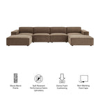 Restore 6-Piece Performance Fabric Upholstered Modular Sectional Sofa by Modway