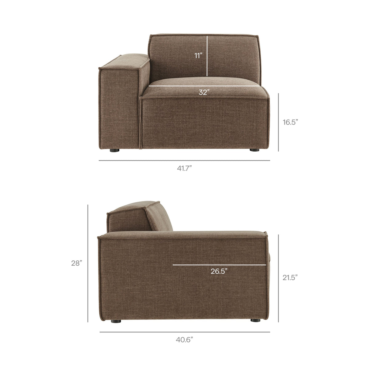 Restore 6-Piece Performance Fabric Upholstered Modular Sectional Sofa by Modway