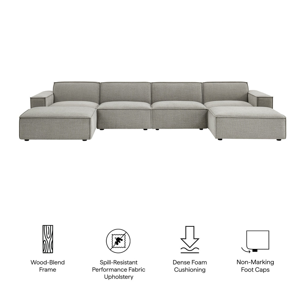 Restore 6-Piece Performance Fabric Upholstered Modular Sectional Sofa by Modway