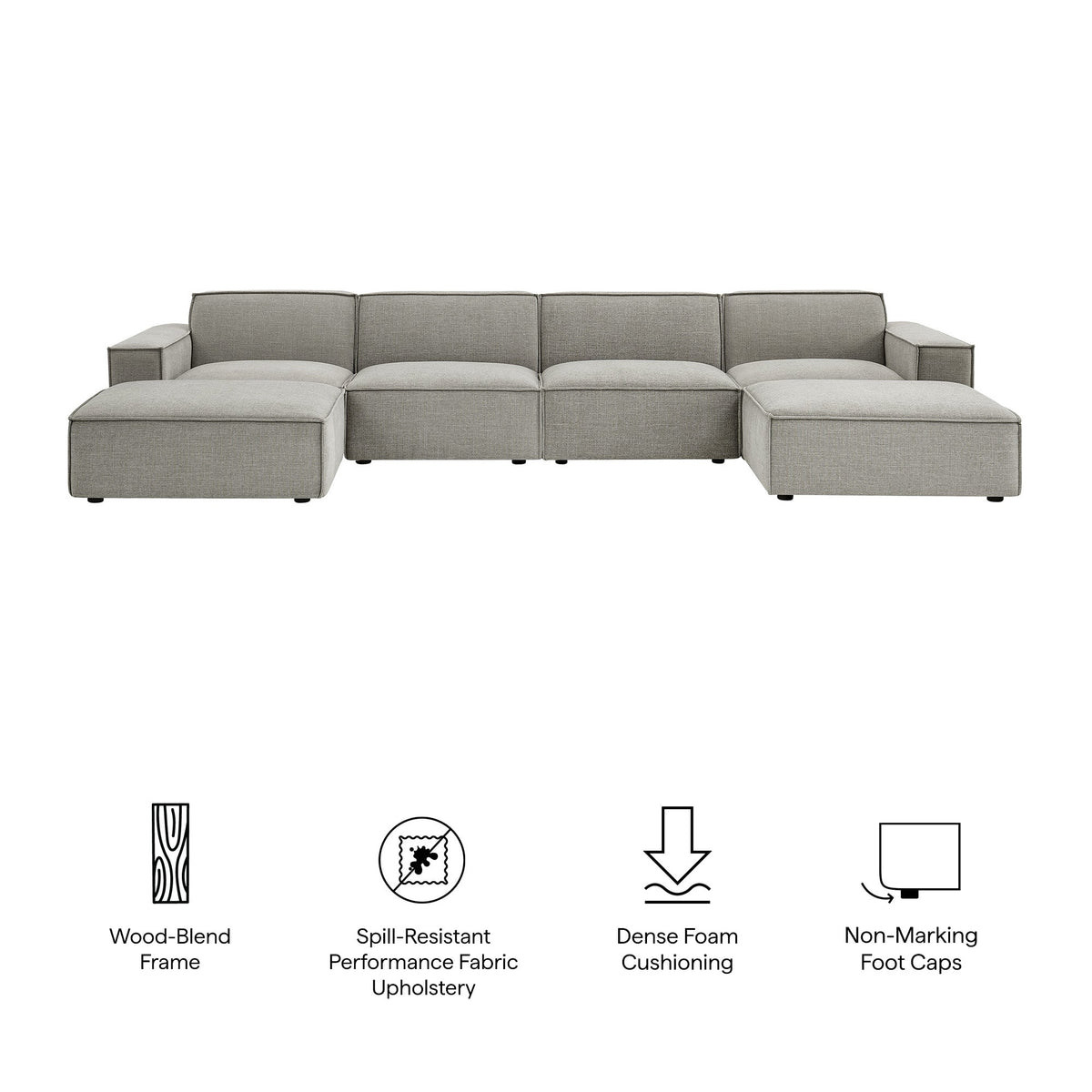 Restore 6-Piece Performance Fabric Upholstered Modular Sectional Sofa by Modway