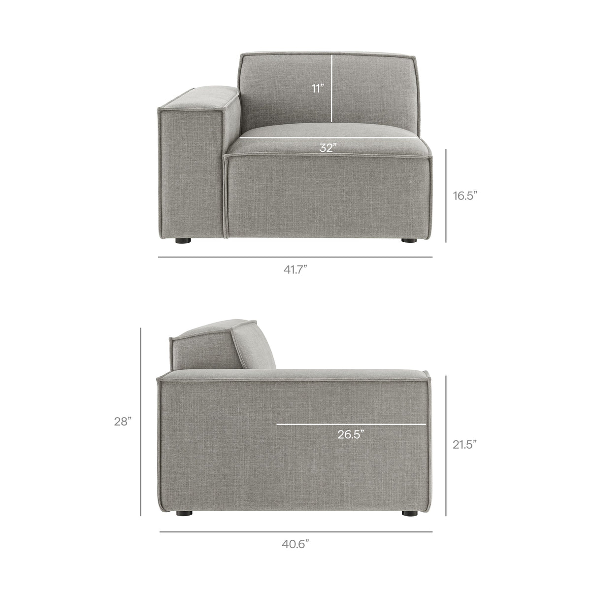 Restore 6-Piece Performance Fabric Upholstered Modular Sectional Sofa by Modway