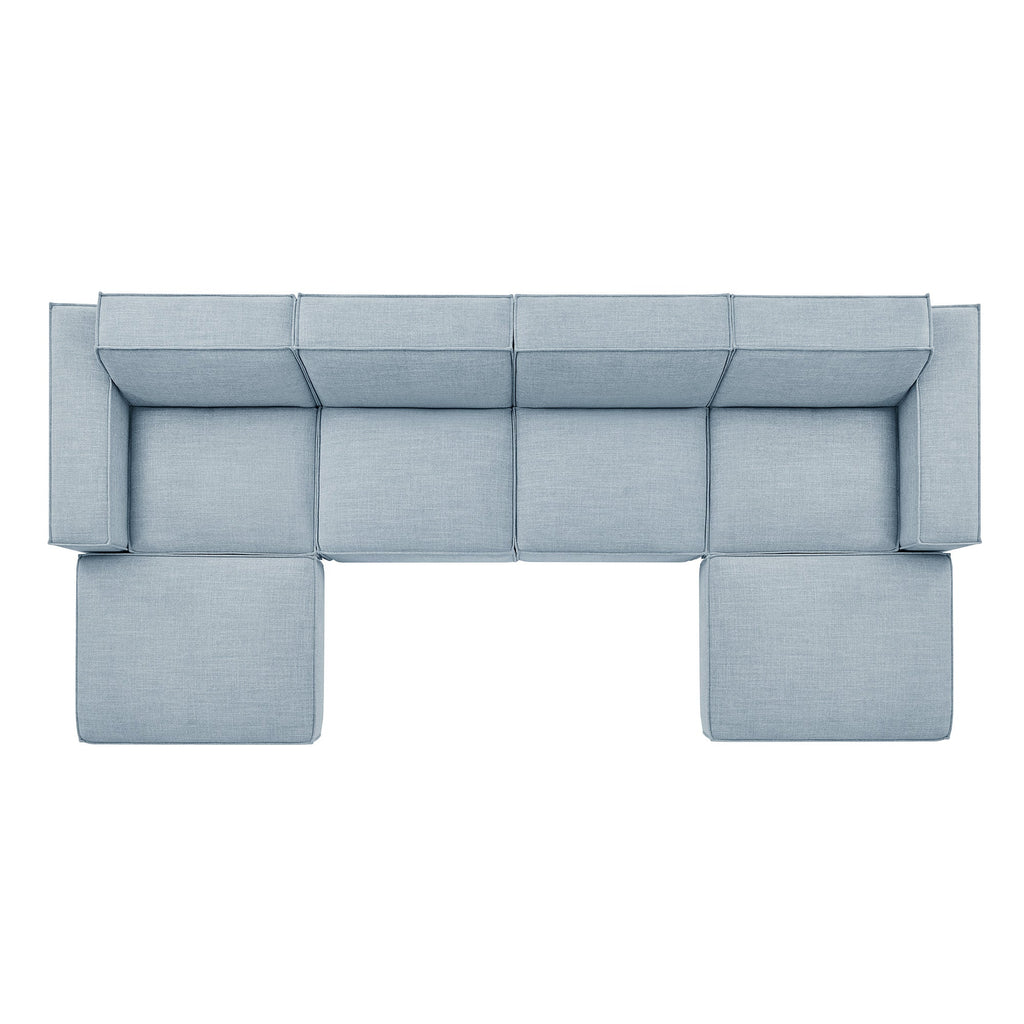 Restore 6-Piece Performance Fabric Upholstered Modular Sectional Sofa by Modway