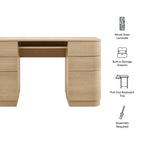 Mirae 55" 6-Drawer Curved Office Desk by Modway
