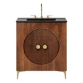Vernon 30" Fluted Wood Vanity Cabinet With Sink by Modway