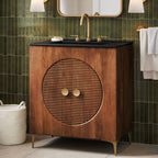 Vernon 30" Fluted Wood Vanity Cabinet With Sink by Modway