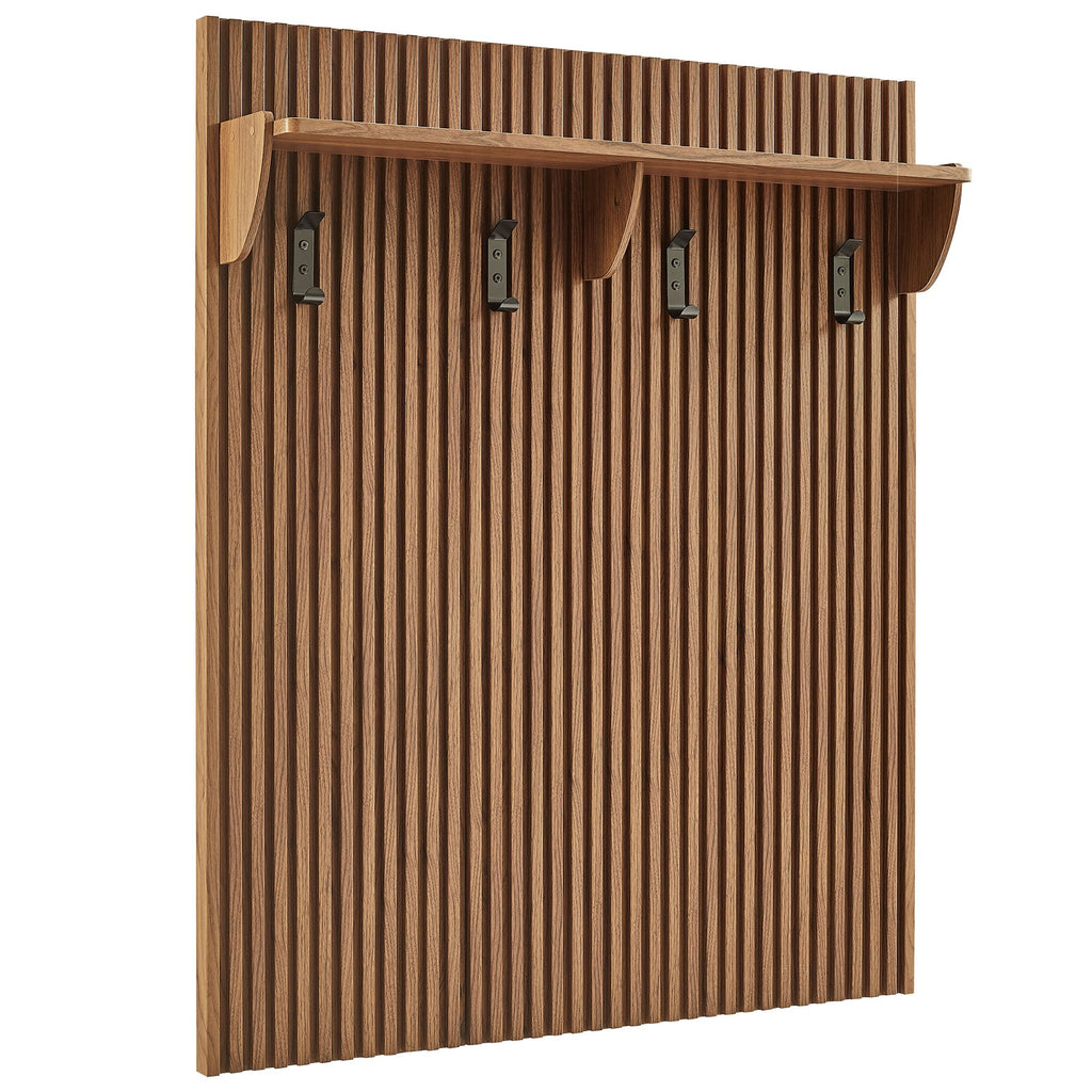 Render Fluted 3-in-1 Hall Tree With Storage Bench and Coat Rack by Modway