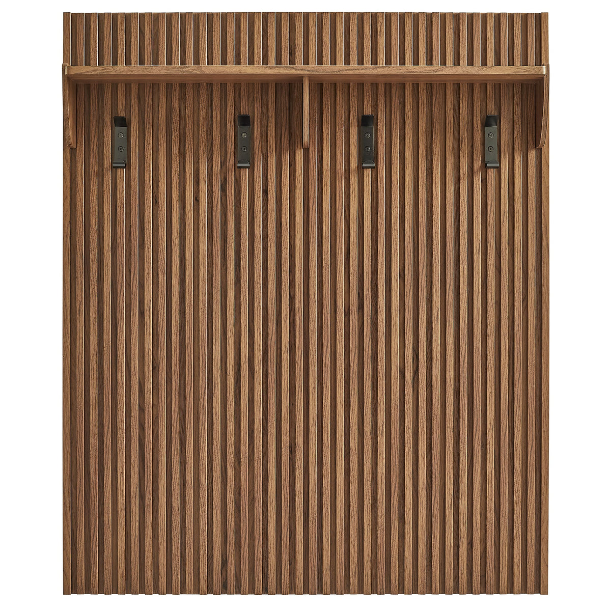 Render Fluted Coat Rack Panel With Shelf by Modway